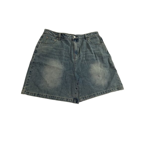 Peppermayo Hunter Denim Jorts in Vintage Wash Blue